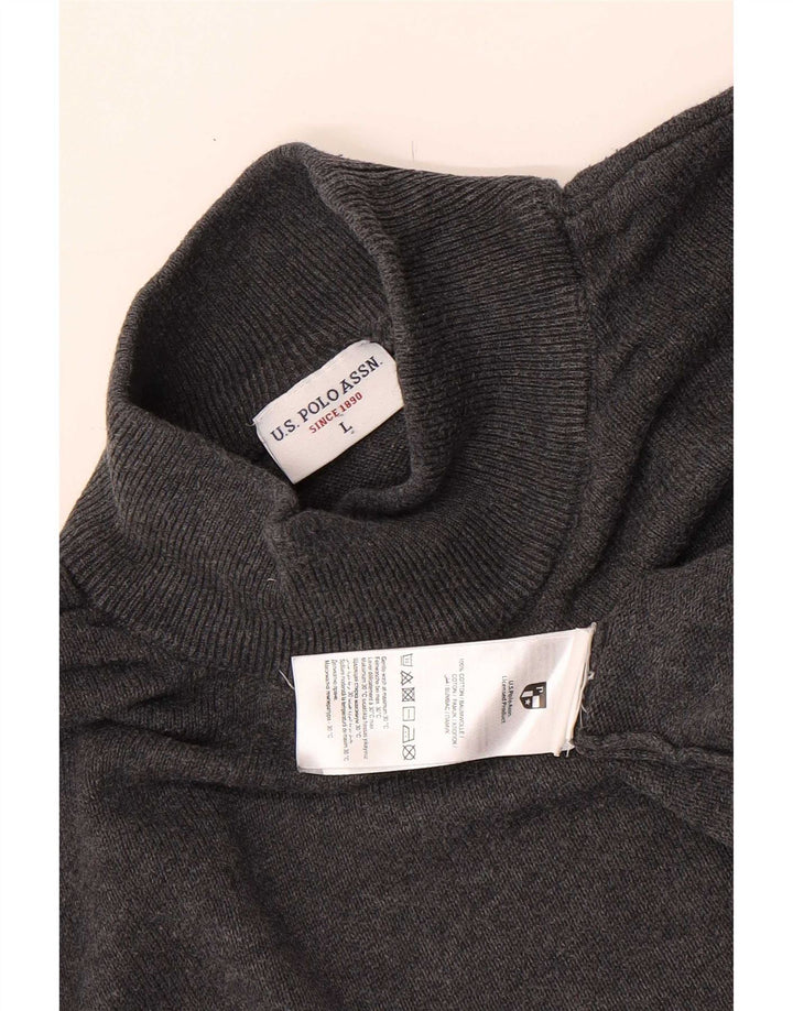 US Polo Assn. Męski sweter z golfem, duży, szary