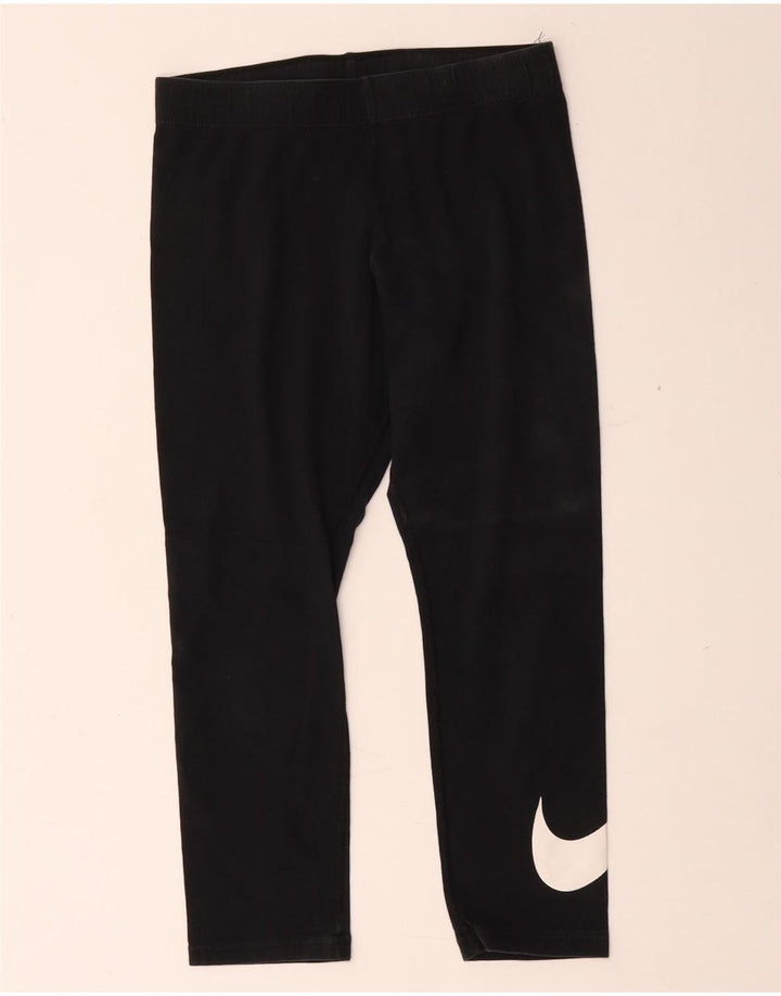Damskie legginsy Nike Graphic Capri UK 8, małe, czarne, bawełniane