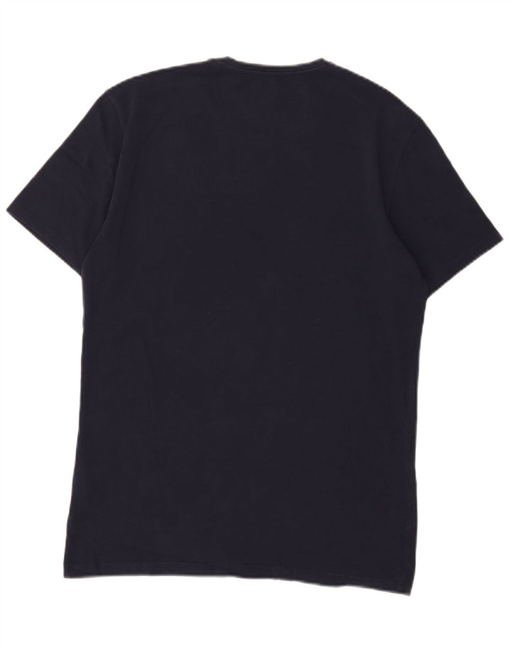 Męska koszulka Guess Extra Slim Graphic Top, średnia, granatowa, bawełniana