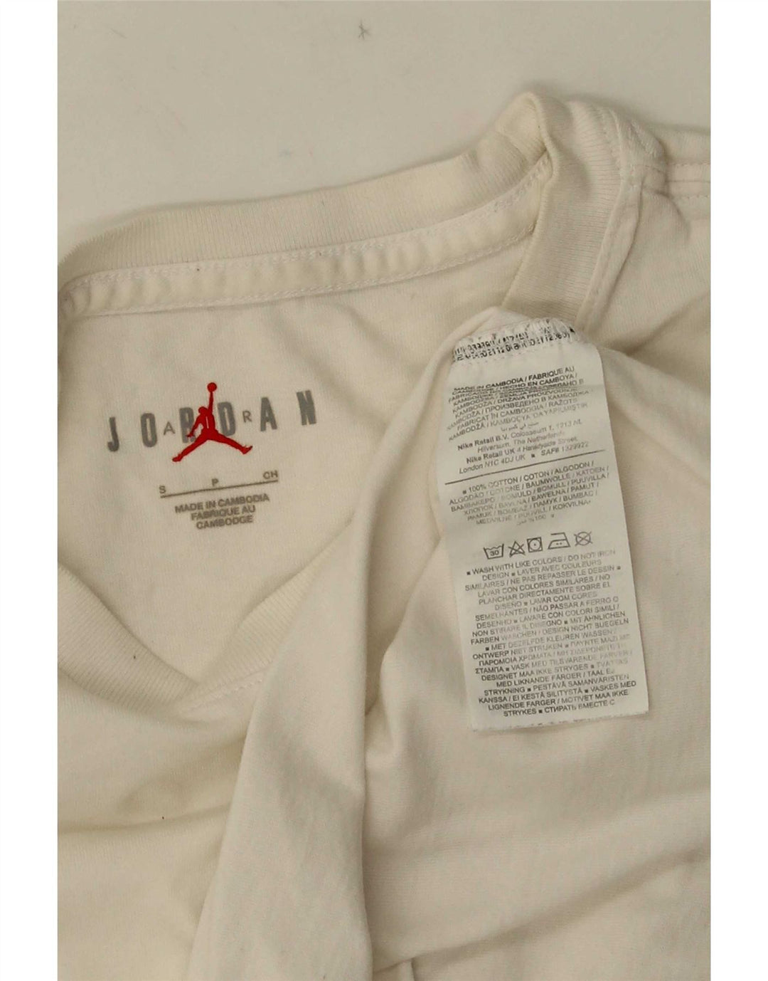 Męski T-shirt z grafiką Jordan, mały, biały, bawełniany