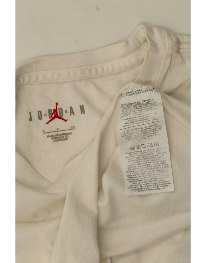 Męski T-shirt z grafiką Jordan, mały, biały, bawełniany