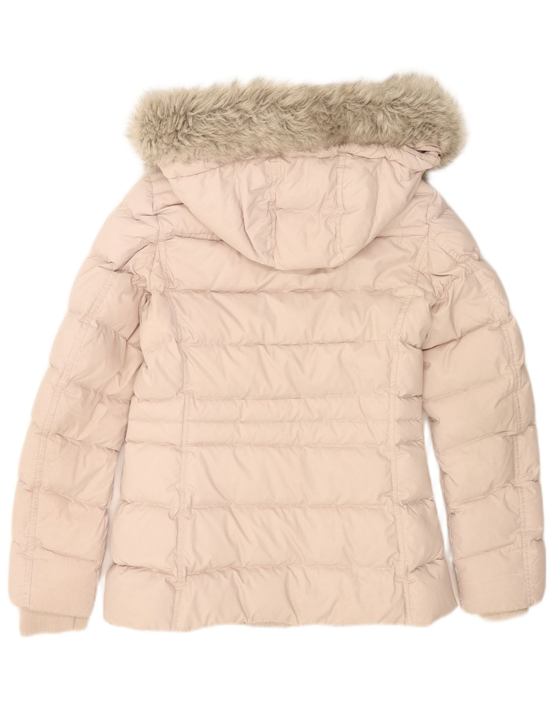 Damska ocieplana kurtka z kapturem Tommy Hilfiger UK 6 XS Różowy poliester