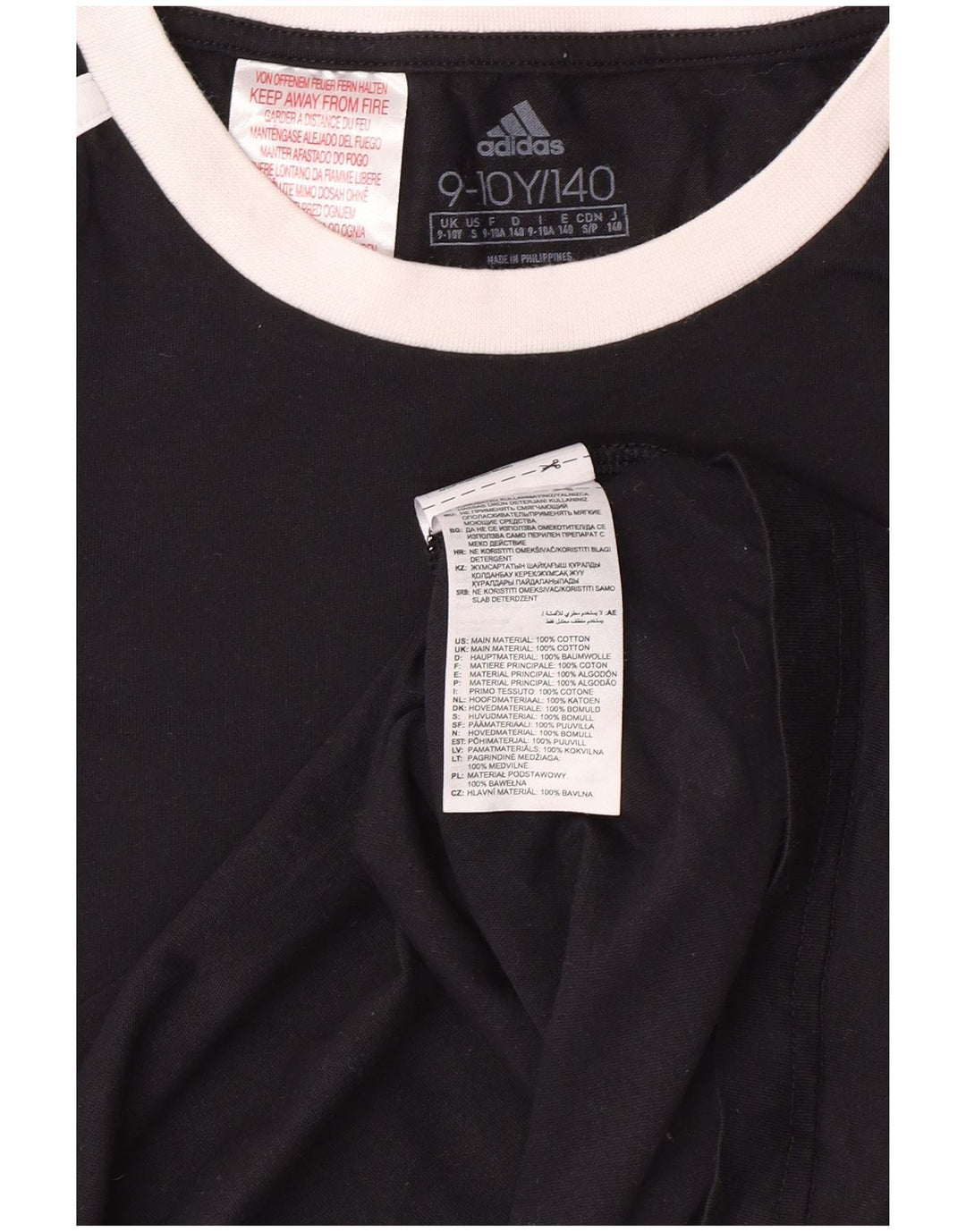 T-shirt dziewczęcy ADIDAS 9-10 lat, czarny, bawełniany