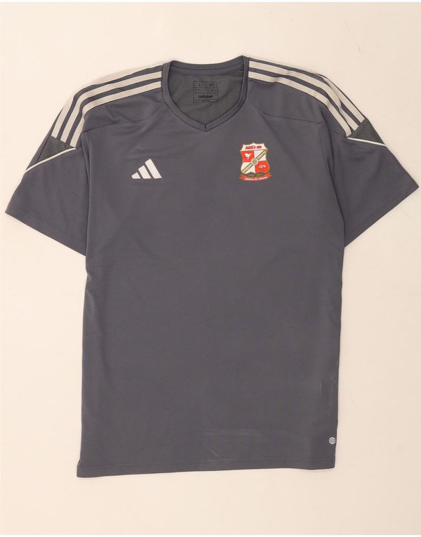 Adidas Męski T-shirt Swindon Town FC Slim Fit, duży, szary poliester