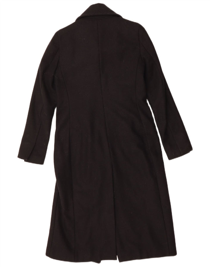 ALL SAINTS Womens Longline Double Breasted Coat UK 8 Small  Black Wool