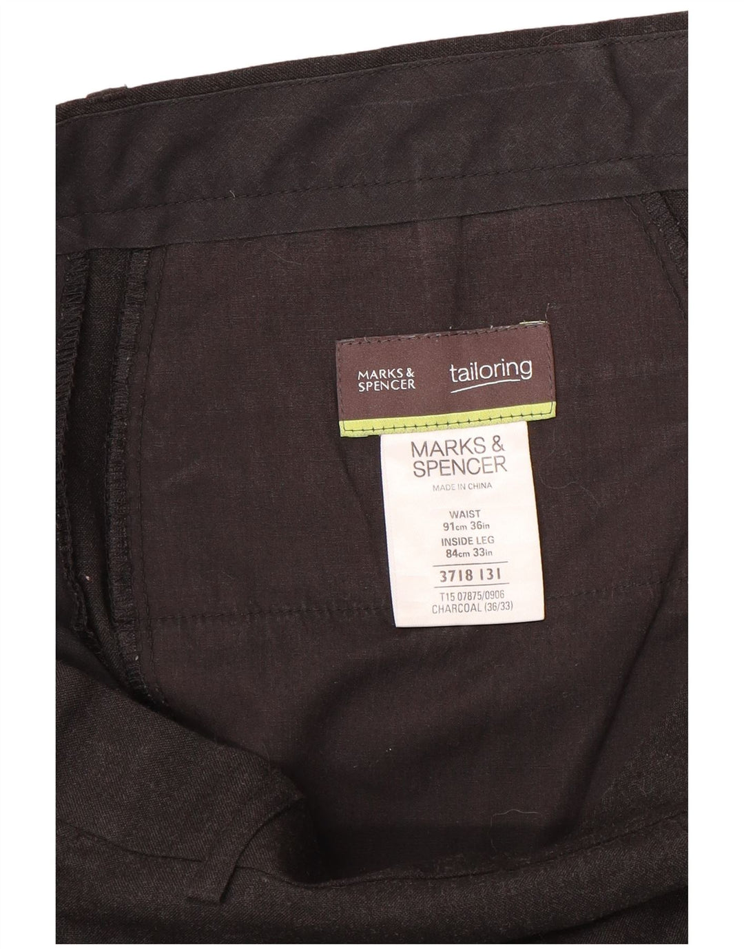 Marks & Spencer Męskie proste spodnie garniturowe W36 L33 Szary poliester