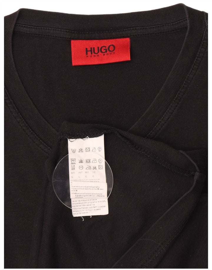 Męska koszulka Hugo Boss, duża, czarna, bawełniana
