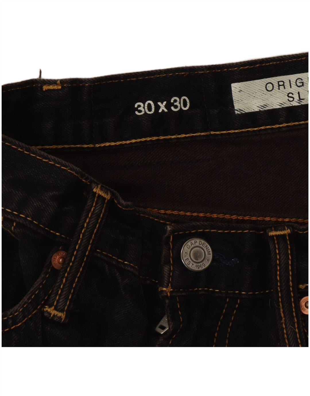 Damskie jeansy Gap Slim W30 L30 Granatowe, bawełniane