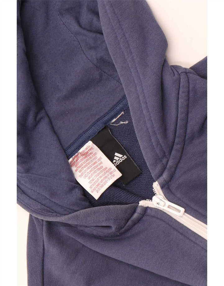 Adidas Męski sweter z kapturem i zamkiem błyskawicznym, mały, niebieski