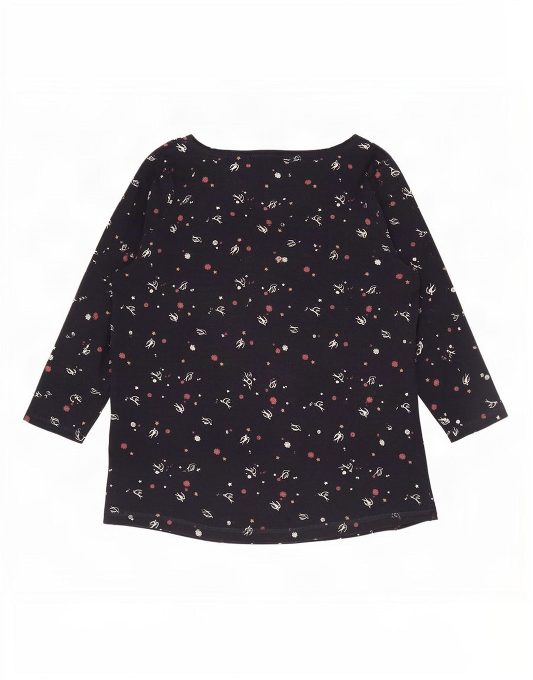 Marks & Spencer Damski top z abstrakcyjnym wzorem z rękawem 3/4, UK 20 2XL, granatowy