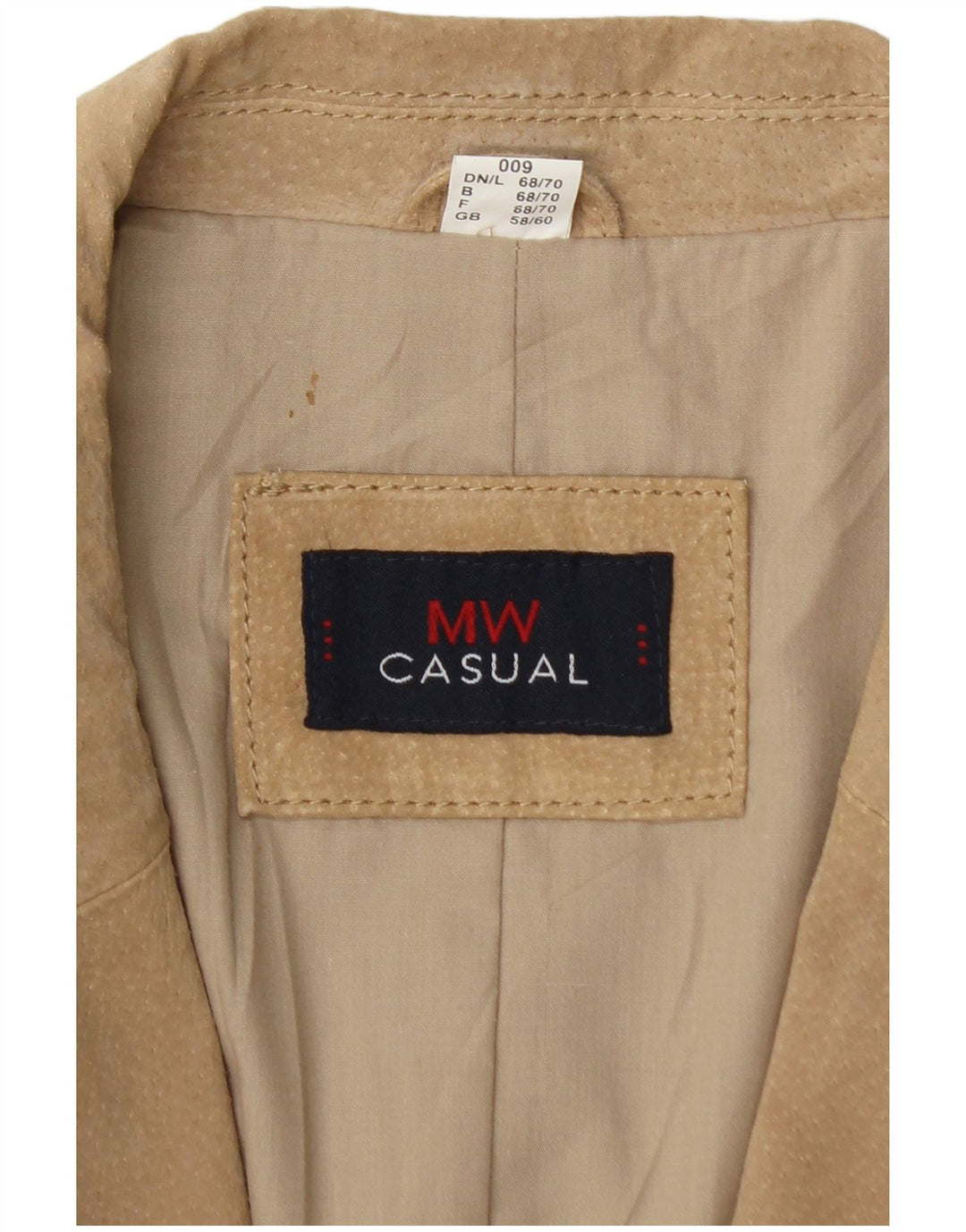 Vintage męska zamszowa marynarka zapinana na 2 guziki UK 46 3XL beżowa skóra