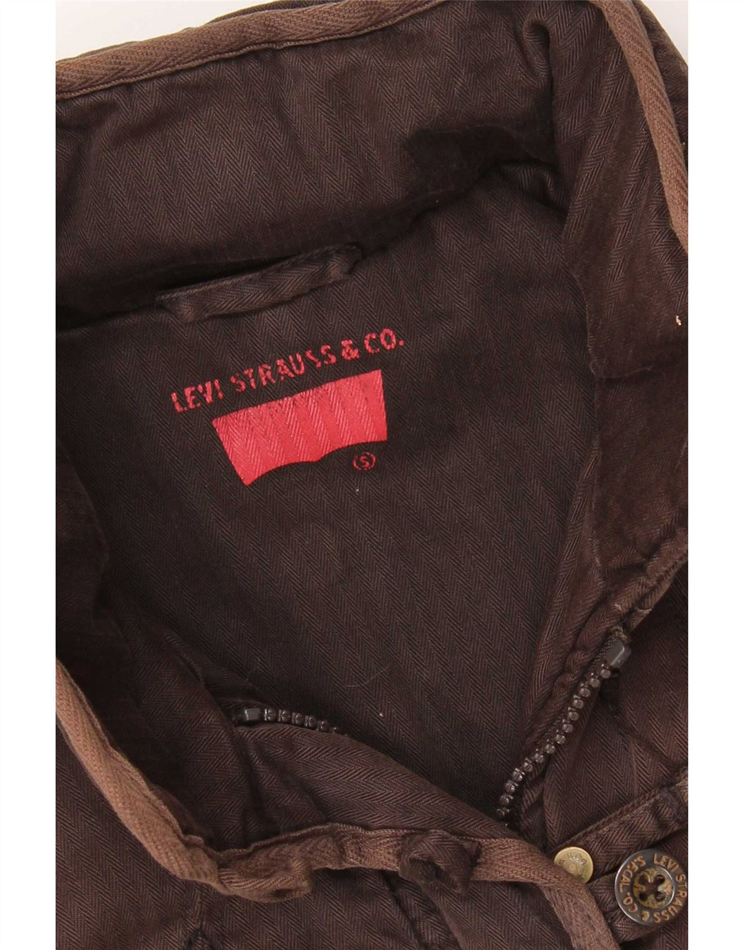 Damska kurtka wiatrówka Levi's UK 10 Small Brown w jodełkę