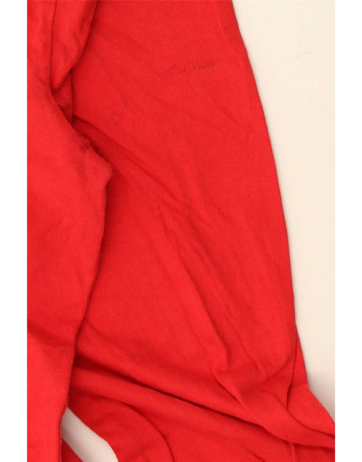 Męski T-shirt z grafiką Volcom z długim rękawem, duży, czerwony, bawełniany