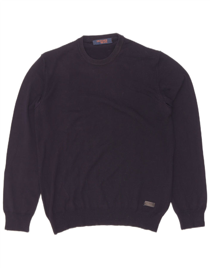 Sweter męski Trussardi Crew Neck, rozmiar S, granatowy