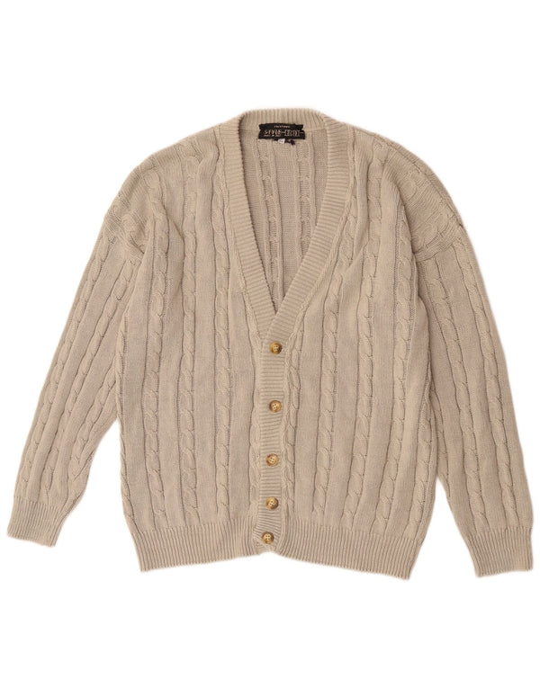 Vintage męski sweter kardigan IT 54 XL beżowa bawełna