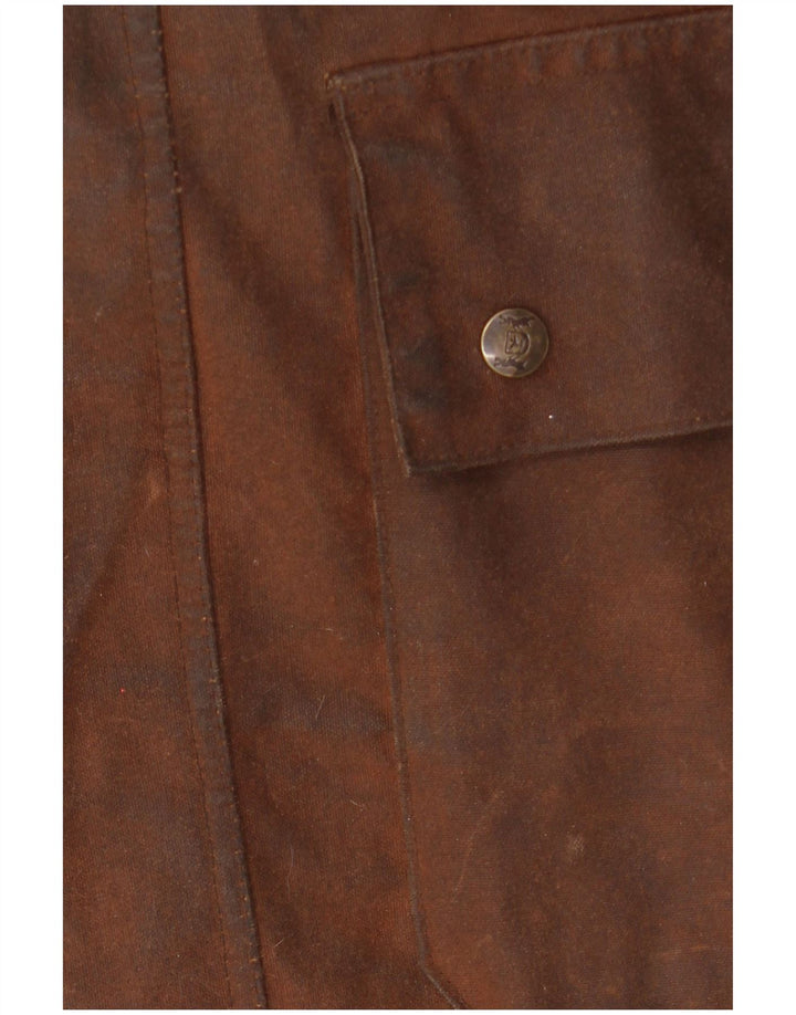 HUNTER Męski płaszcz myśliwski z kapturem i woskowaną bawełną UK 34 XS, brązowa bawełna