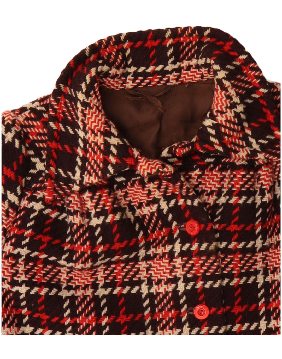 Krótki płaszcz damski VINTAGE UK 18 XL w czerwoną kratę