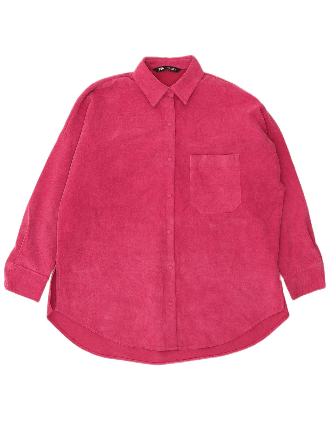 Damska koszula flanelowa oversize Zara UK 6 XS, różowa, poliestrowa