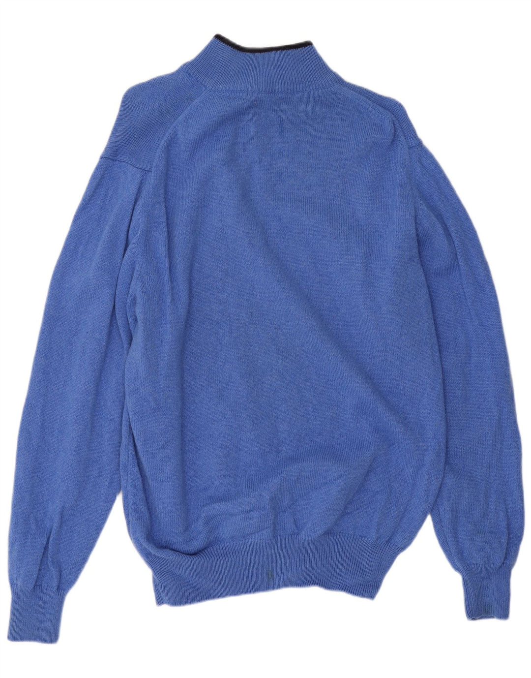 Męski sweter z zamkiem błyskawicznym Fred Perry, średnioniebieska wełna