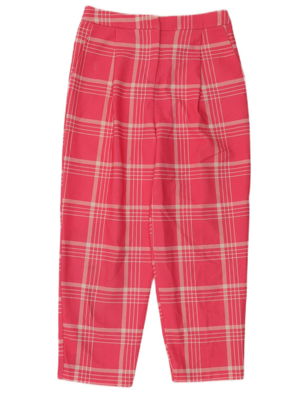 Damskie spodnie o luźnym kroju Topshop UK 10 Small W28 L26 Różowa kratka