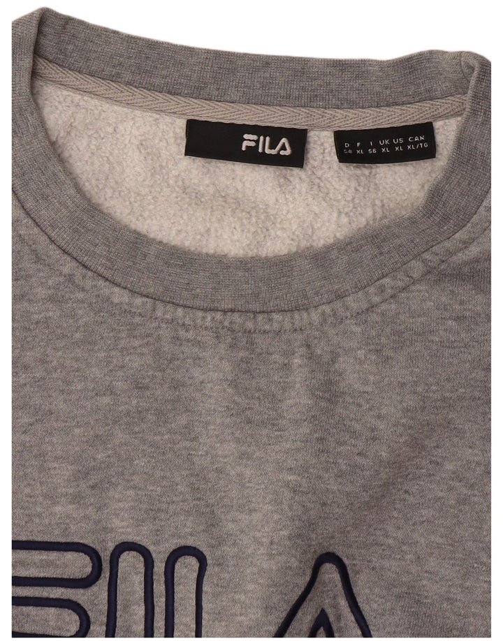 Męska bluza z grafiką Fila XL, szara, nakrapiana