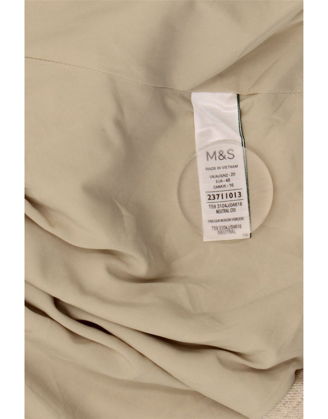 MARKS & SPENCER Damska marynarka z odkrytymi ramionami UK 20 2XL Beżowa lniana