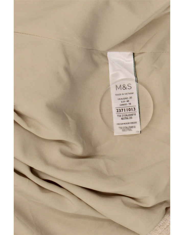 MARKS & SPENCER Damska marynarka z odkrytymi ramionami UK 20 2XL Beżowa lniana