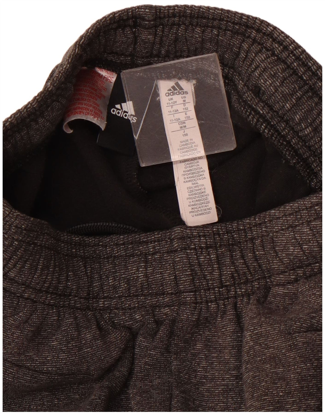 Dziewczęce spodnie dresowe ADIDAS Joggery 11-12 lat, szara bawełna w plamki