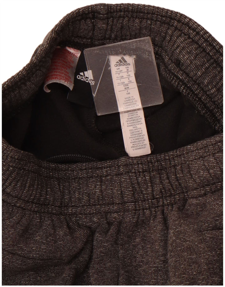 Dziewczęce spodnie dresowe ADIDAS Joggery 11-12 lat, szara bawełna w plamki