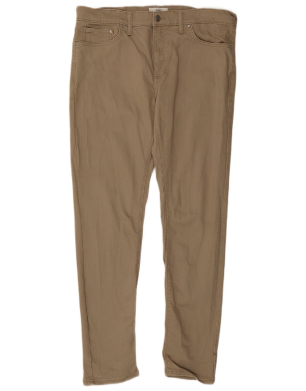 Męskie spodnie casual Marks & Spencer Slim Fit W36 L31 Beżowa bawełna