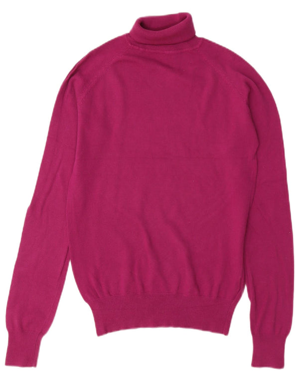 Sweter damski Zara z wywijanym dekoltem UK 14, duży, różowy, bawełniany