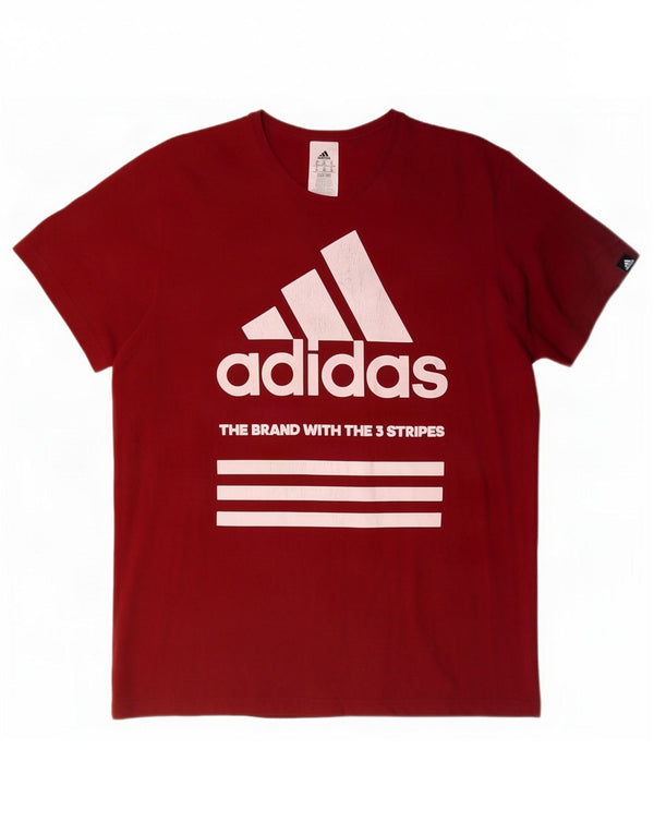 Adidas Męska koszulka graficzna Top XL, czerwona, bawełniana