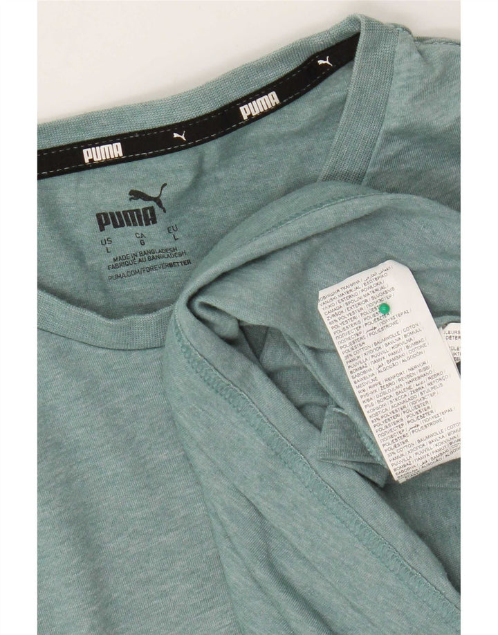 Męski T-shirt Puma z grafiką, duży, zielony, nakrapiany poliester