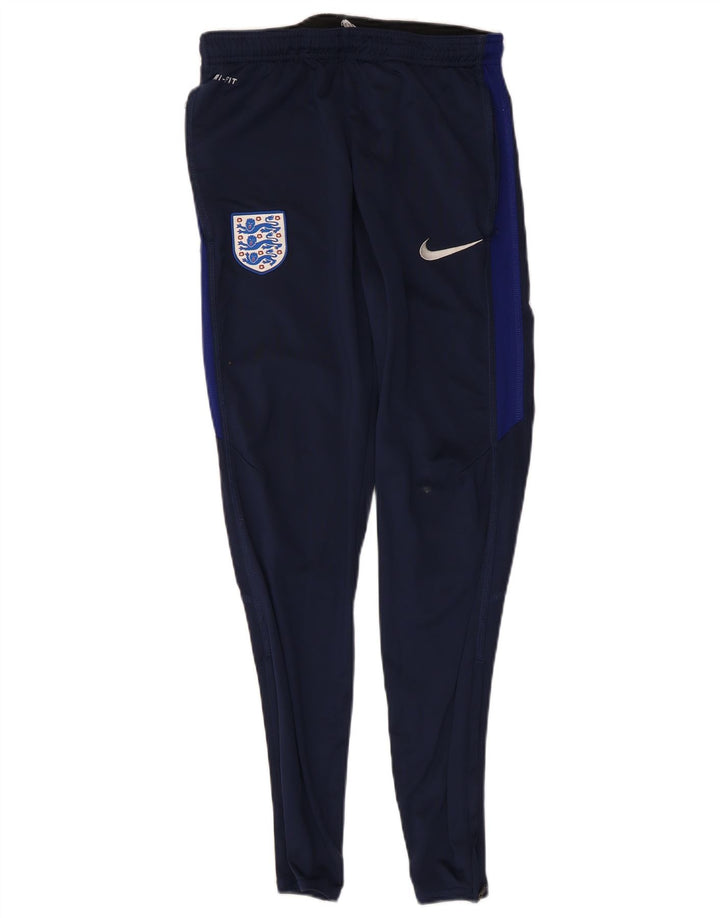 Męskie spodnie dresowe Nike England, małe, granatowe, z poliestru w blokach kolorów