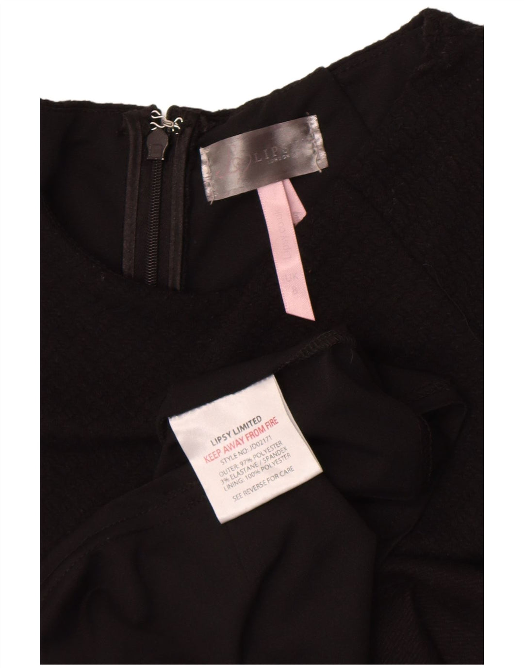 Sukienka damska Lipsy Peplum UK 8, mała, czarna, poliester