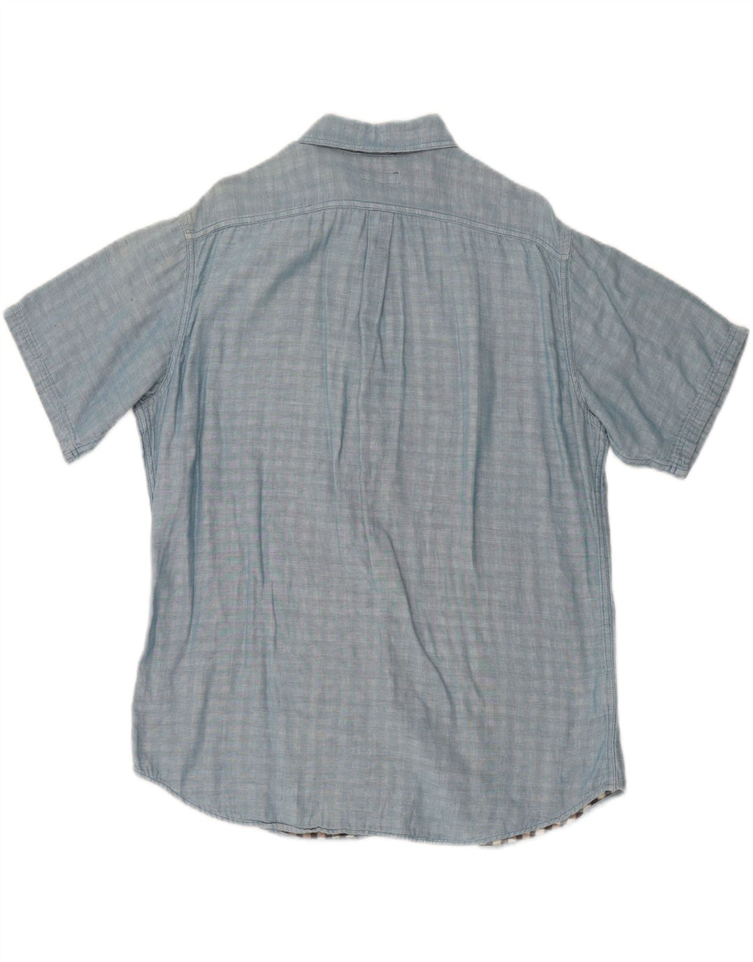 EDDIE BAUER Mens Classic Fit Short Sleeve Shirt Large Blue Cotton Vintage Eddie Bauer and Second-Hand Eddie Bauer from Messina Hembry 