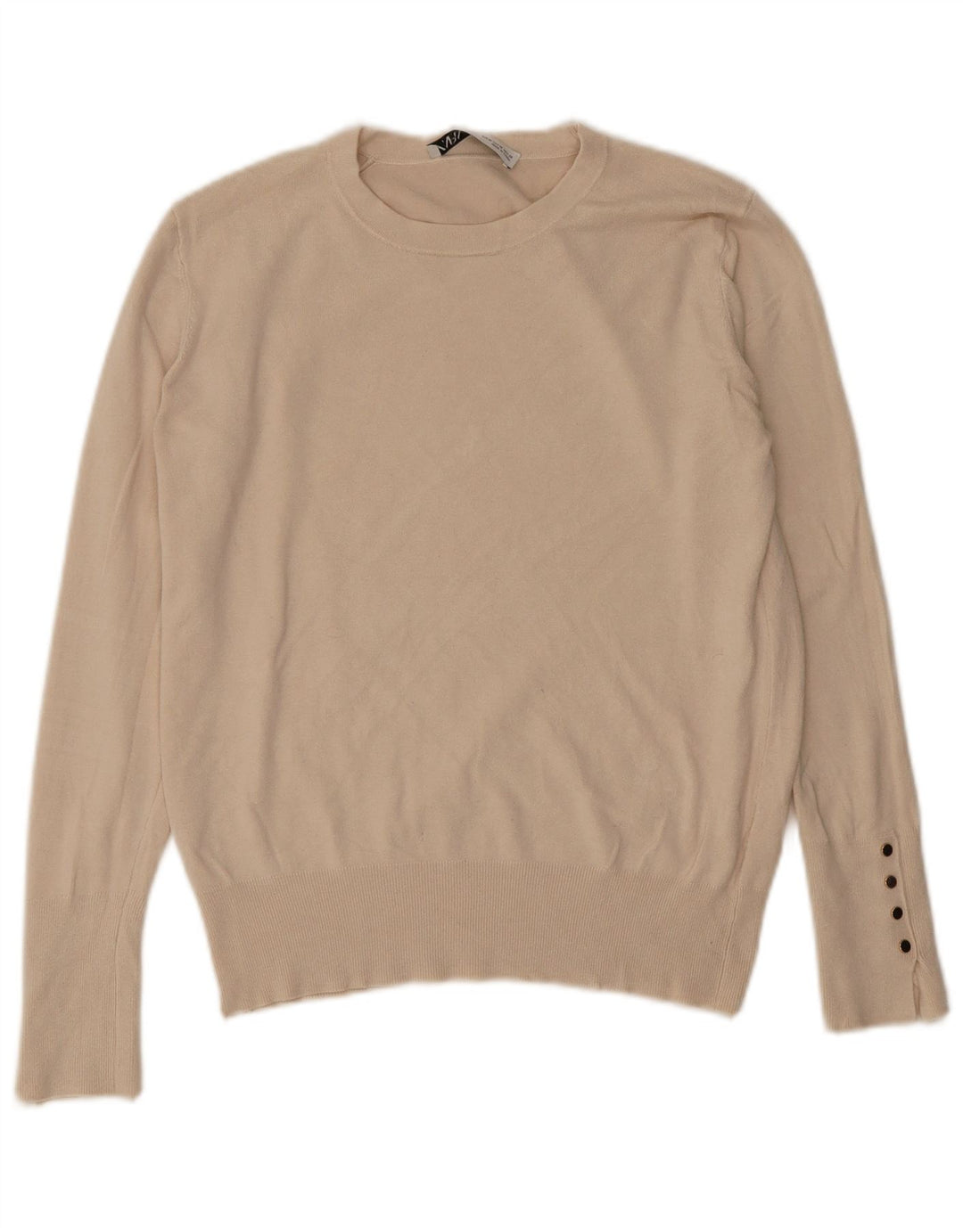 Sweter damski Zara z okrągłym dekoltem UK 12, średni beż