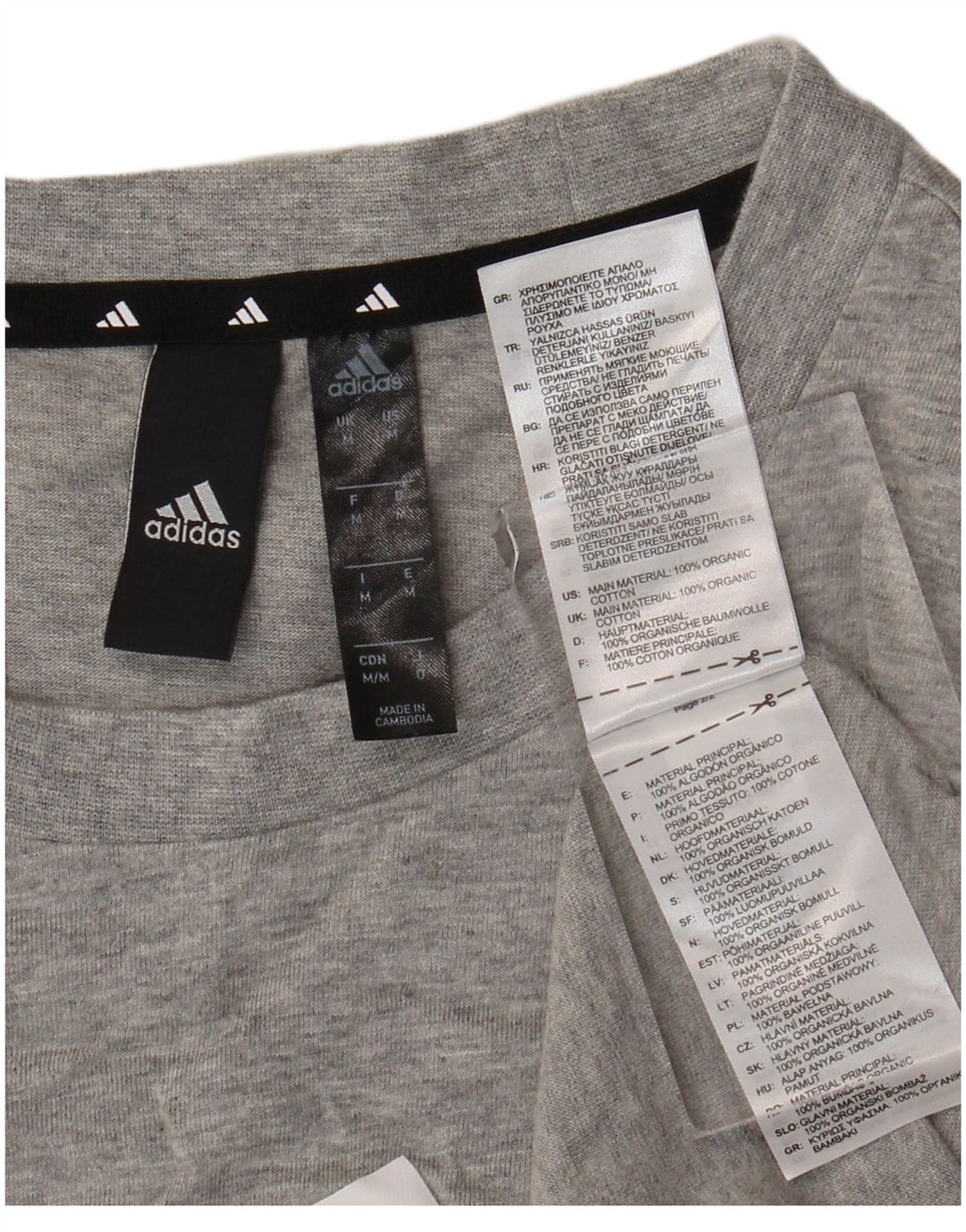 Męska koszulka z grafiką Adidas, średnia, szara bawełna