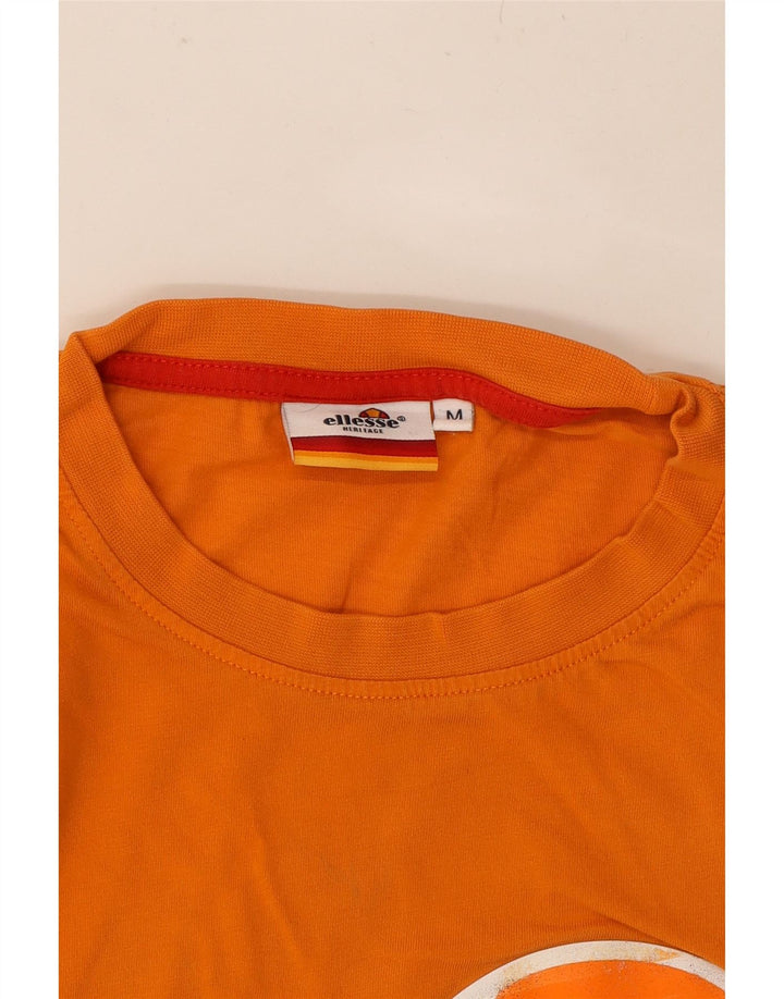 ELLESSE Mens Heritage Graphic T-Shirt Top Medium Orange Cotton Vintage Ellesse and Second-Hand Ellesse from Messina Hembry 