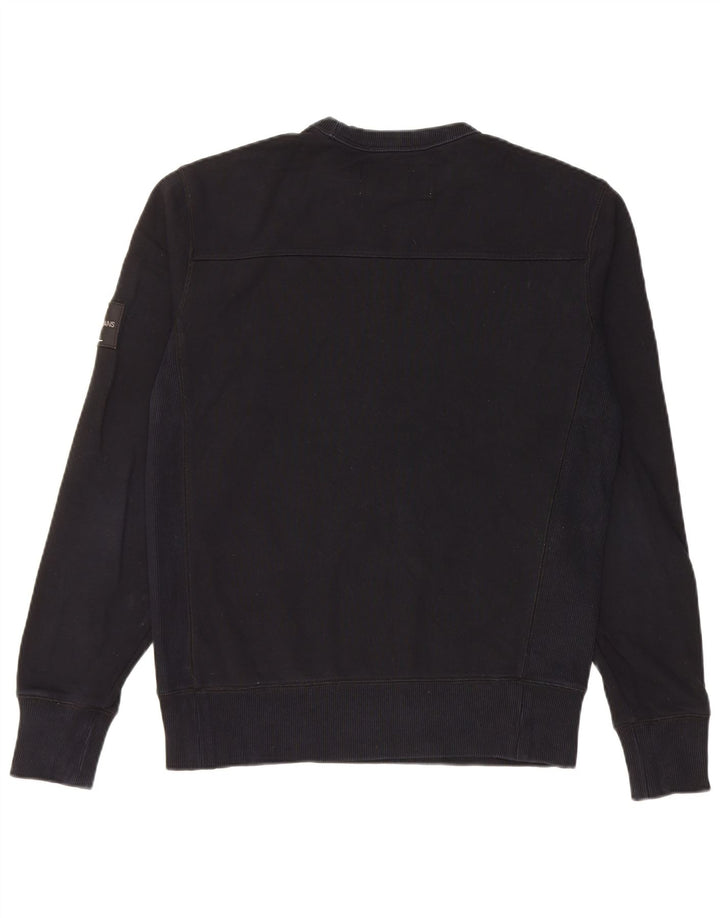 Męska bluza Calvin Klein z grafiką o regularnym kroju, mała, czarna, bawełniana