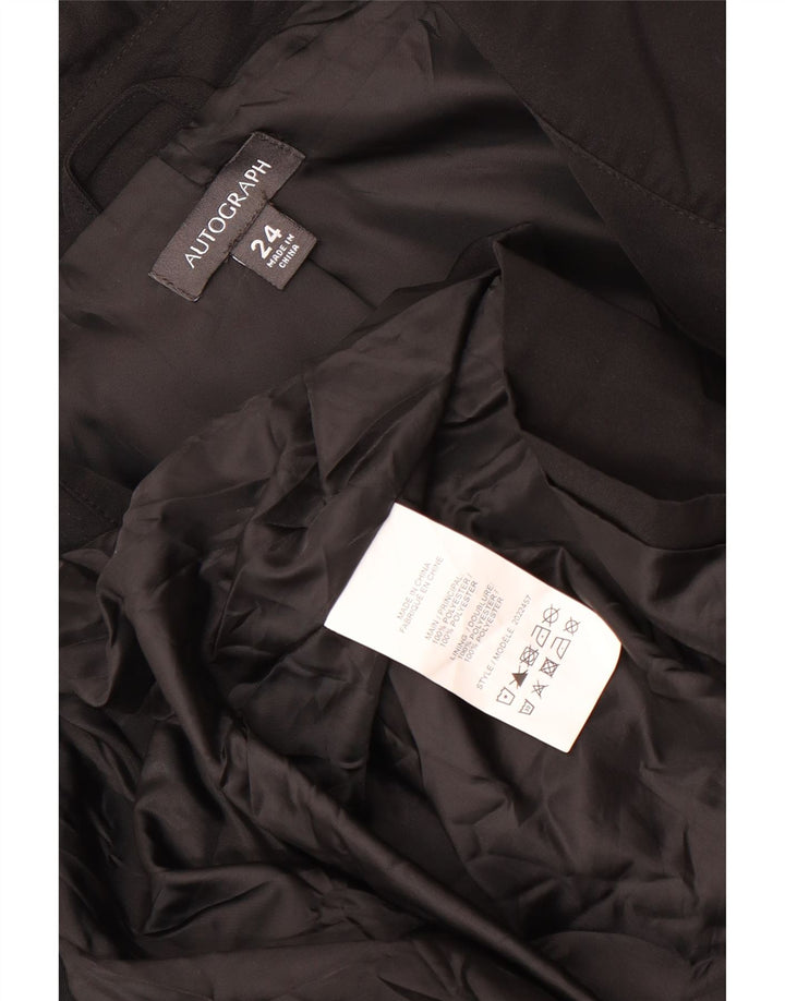 Marks & Spencer Damski trencz z autografem UK 24 4XL Czarny poliester