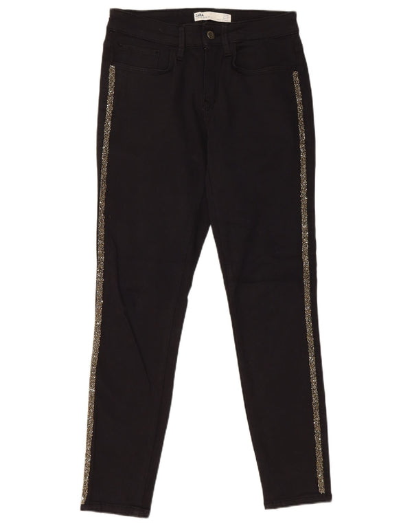 Damskie jeansy skinny Zara EU 38 Medium W28 L27 Czarna bawełna