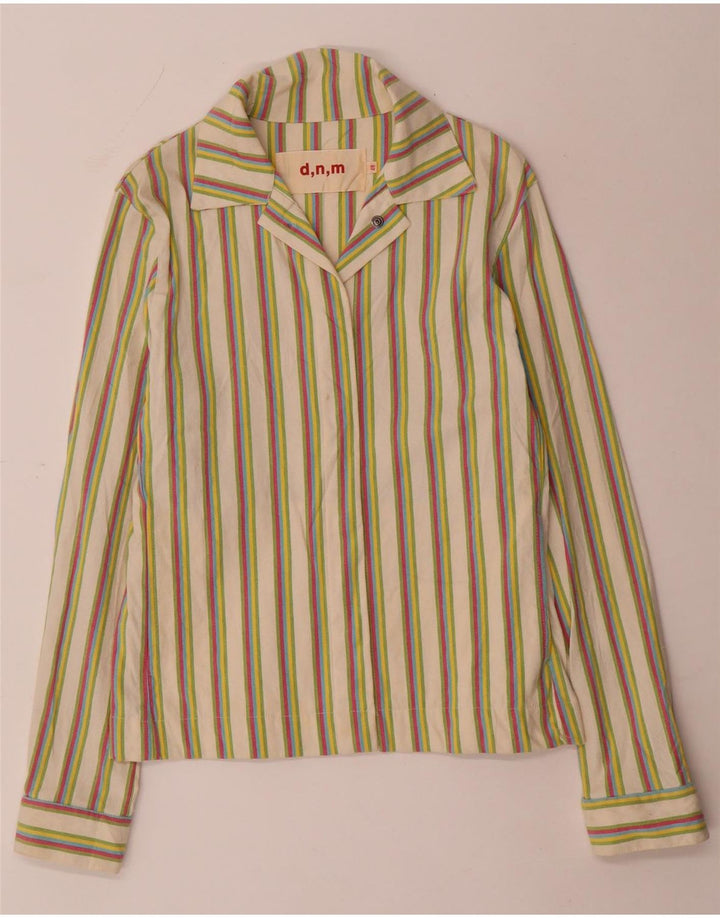 Damska bluzka koszulowa w stylu vintage IT 48 XL, bawełniana w kolorowe paski