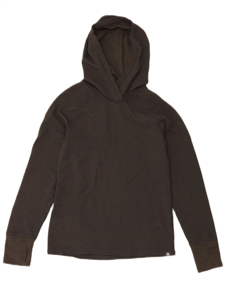 Damski top z kapturem i długim rękawem Eddie Bauer, UK 6 XS, szary poliester