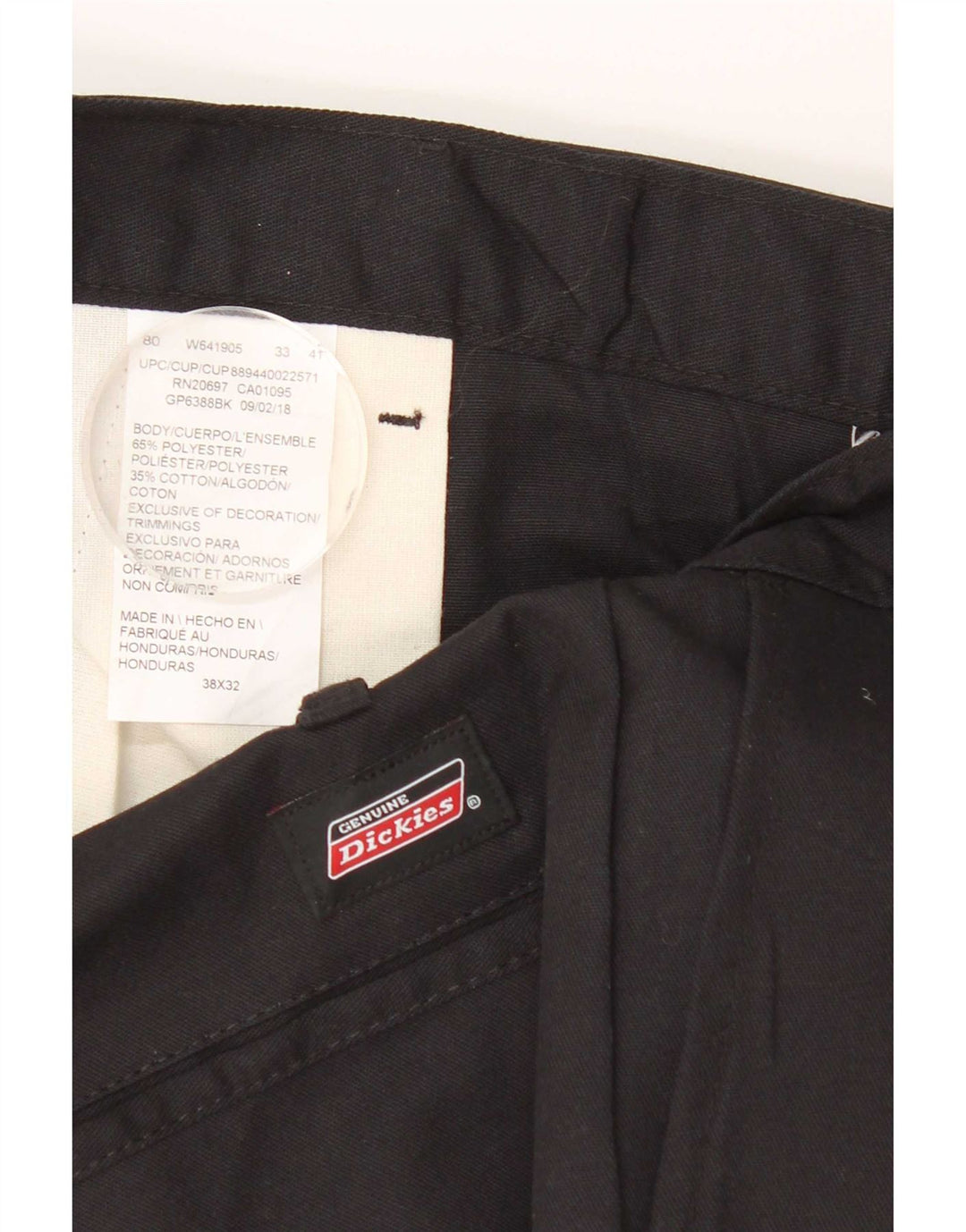 Męskie proste spodnie chino Dickies W38 L32 Czarny poliester