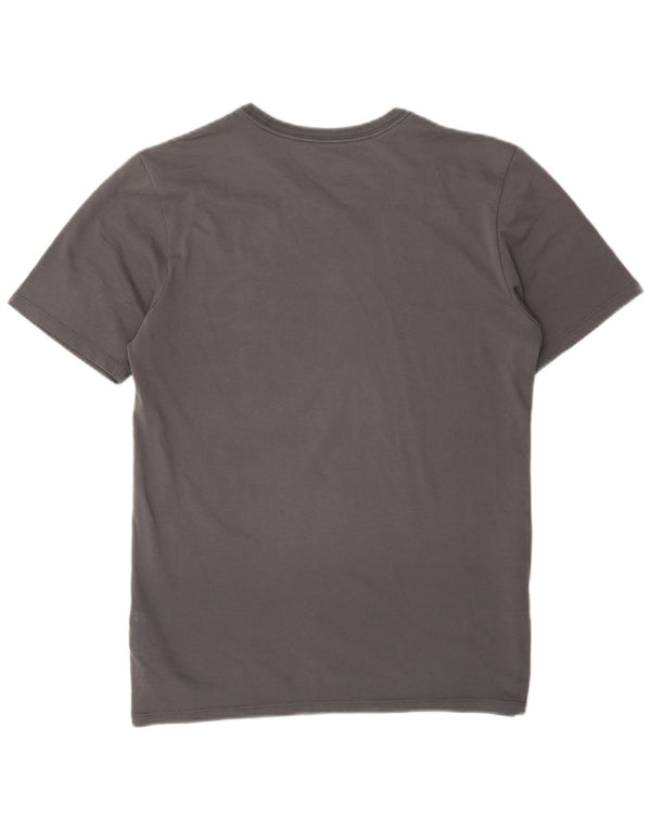 Męski T-shirt z grafiką Nike Dri Fit, mały, szary, bawełniany