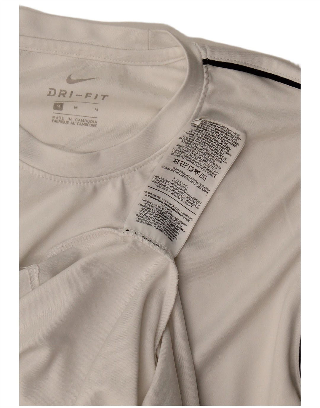 Męski T-shirt Nike Dri Fit Top, średni biały poliester