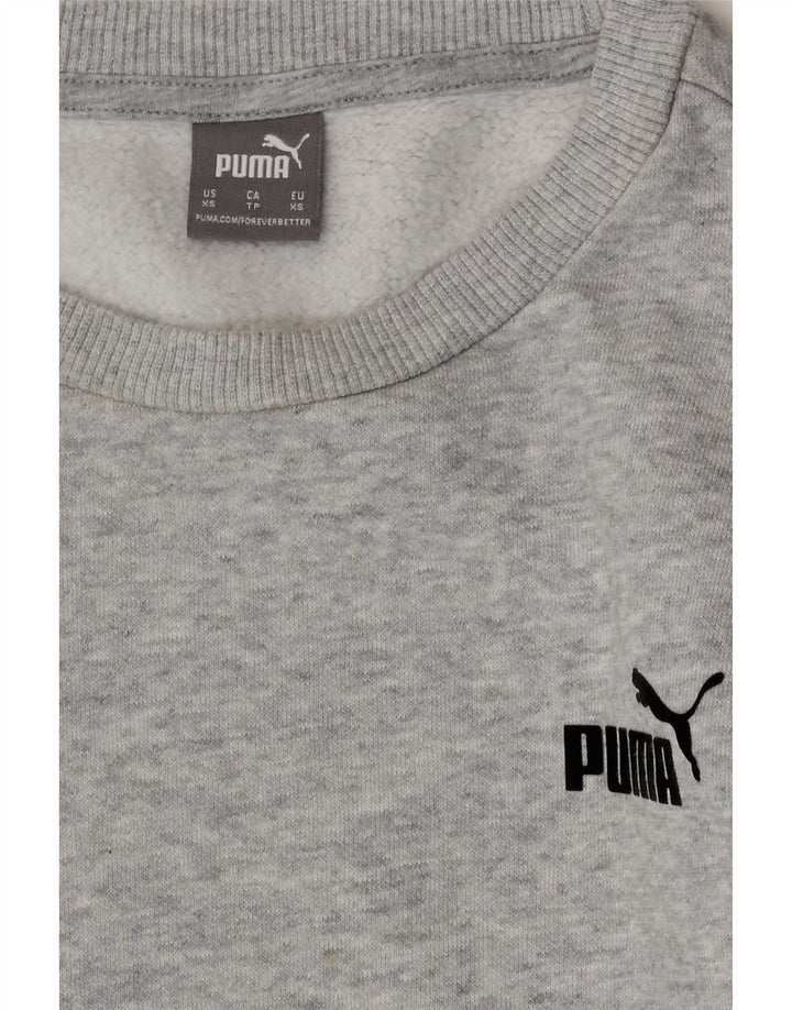Damska bluza Puma Crop Oversize Jumper UK 6 XS Szara nakrapiana