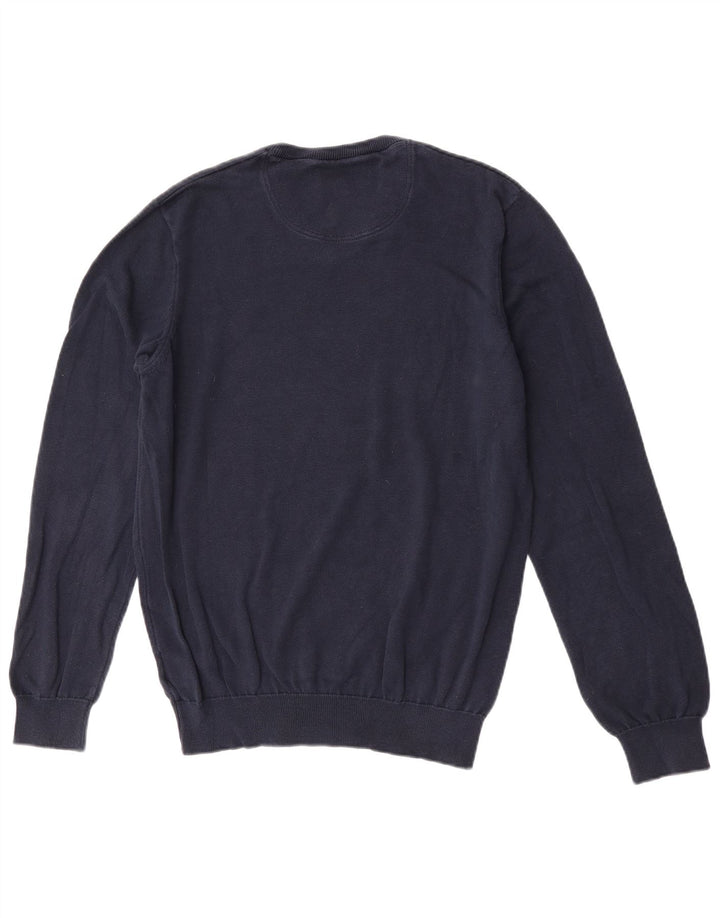 Lacoste Męski sweter z dekoltem w kształcie litery V, rozmiar 4, średni granatowy, bawełniany