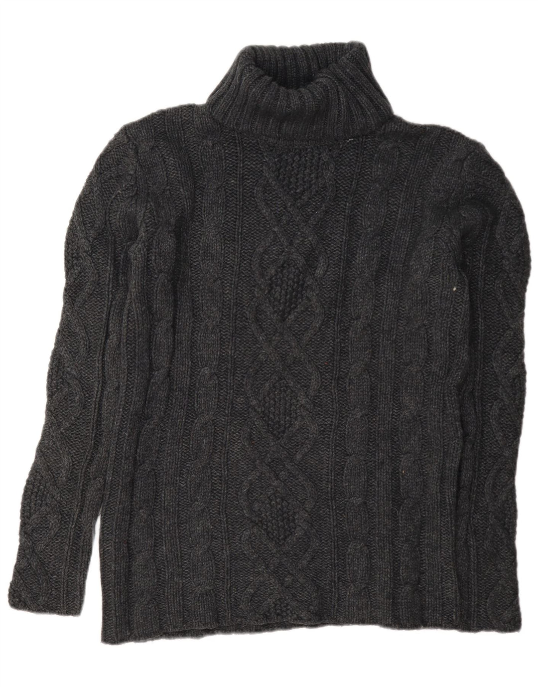 Damski sweter z golfem Eddie Bauer UK 16, duży, szary, wełniany